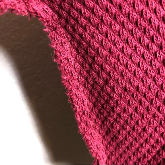 We the Free maroon red waffle thermal knit split back bell sleeve top size Small - Picture 8 of 16